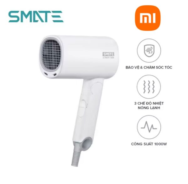 {Order giao 15/8} Máy sấy tóc Xiaomi Smate , công nghệ ion âm , sấy nóng lạnh 3 chế độ nhiệt