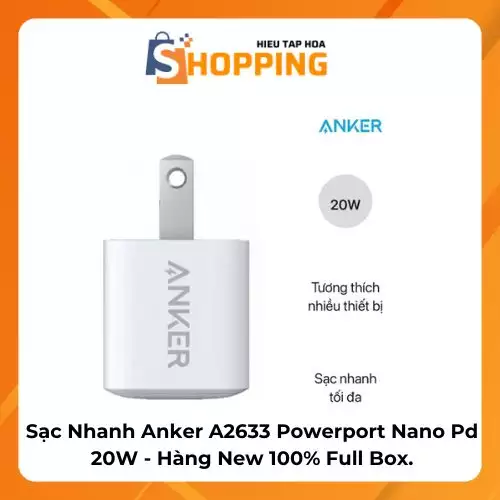 Sạc Nhanh Anker A2633 Powerport Nano Pd 20W – Hàng…