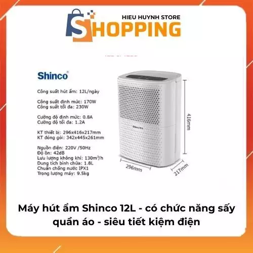 Máy Hút Ẩm Shinco 1212L – Có Chức Năng Sấy…