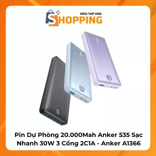 {Order Giao 10/3} Pin Dự Phòng 20.000Mah Anker 535 Sạc…