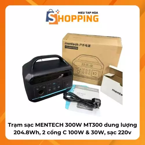 Trạm Sạc Mentech 300W Mt300 Dung Lượng 204.8Wh, 2 Cổng…