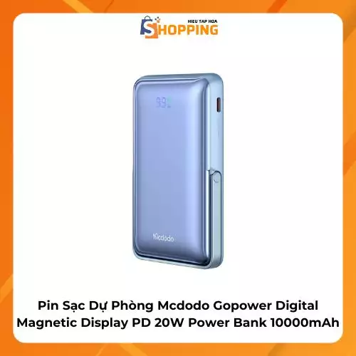 Pin Sạc Dự Phòng Mcdodo Gopower Digital Magnetic Display PD 20W Power Bank 10000mAh