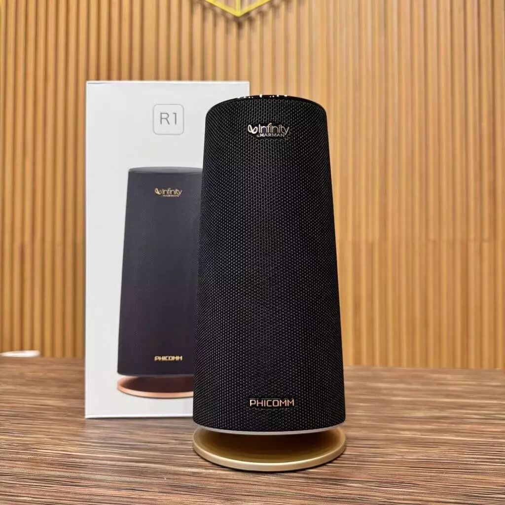 Loa Phicomm R1 | Hướng Dẫn Cài Đặt Tất Tần Tật Về AI 2026 7 Hình 2: Thiết kế hiện đại, đế LED phát sáng ấn tượng