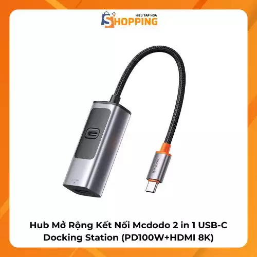 Hub Mở Rộng Kết Nối Mcdodo 2 in 1 USB-C Docking Station (PD100W+HDMI 8K)
