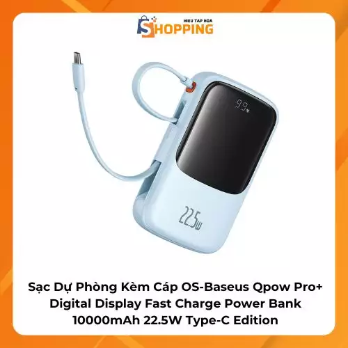 Sạc Dự Phòng Kèm Cáp OS-Baseus Qpow Pro+ Digital Display…