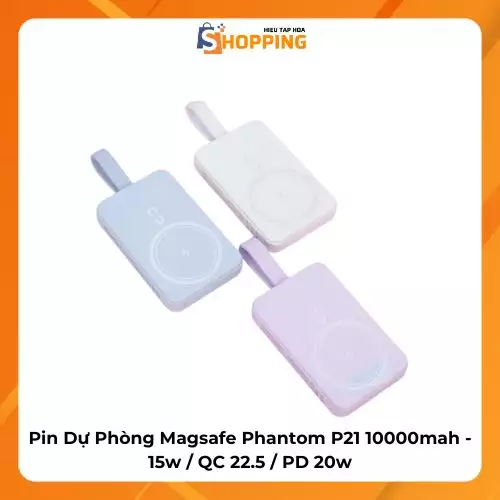 Pin Dự Phòng Magsafe Phantom P21 10000mah Tích Hợp Cáp…