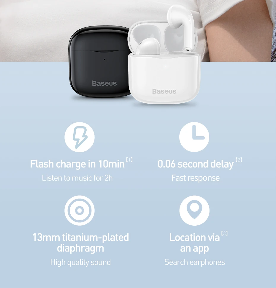 Tai nghe Bluetooth OS-Baseus True Wireless Earphones Bowie E3
