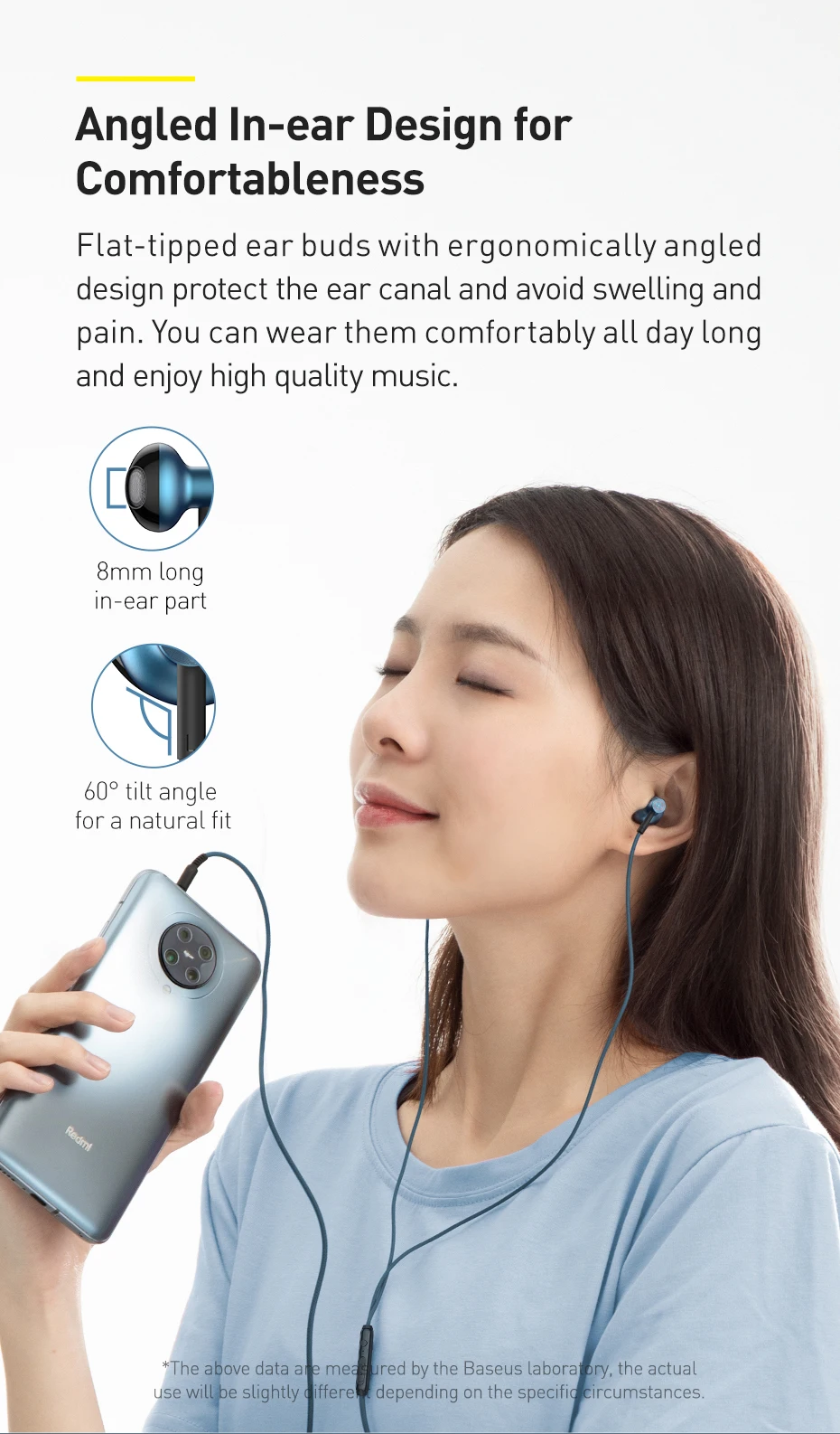 Tai nghe AUX 3.5mm Baseus Encok H19 Wired Earphone (6D&hellip;
