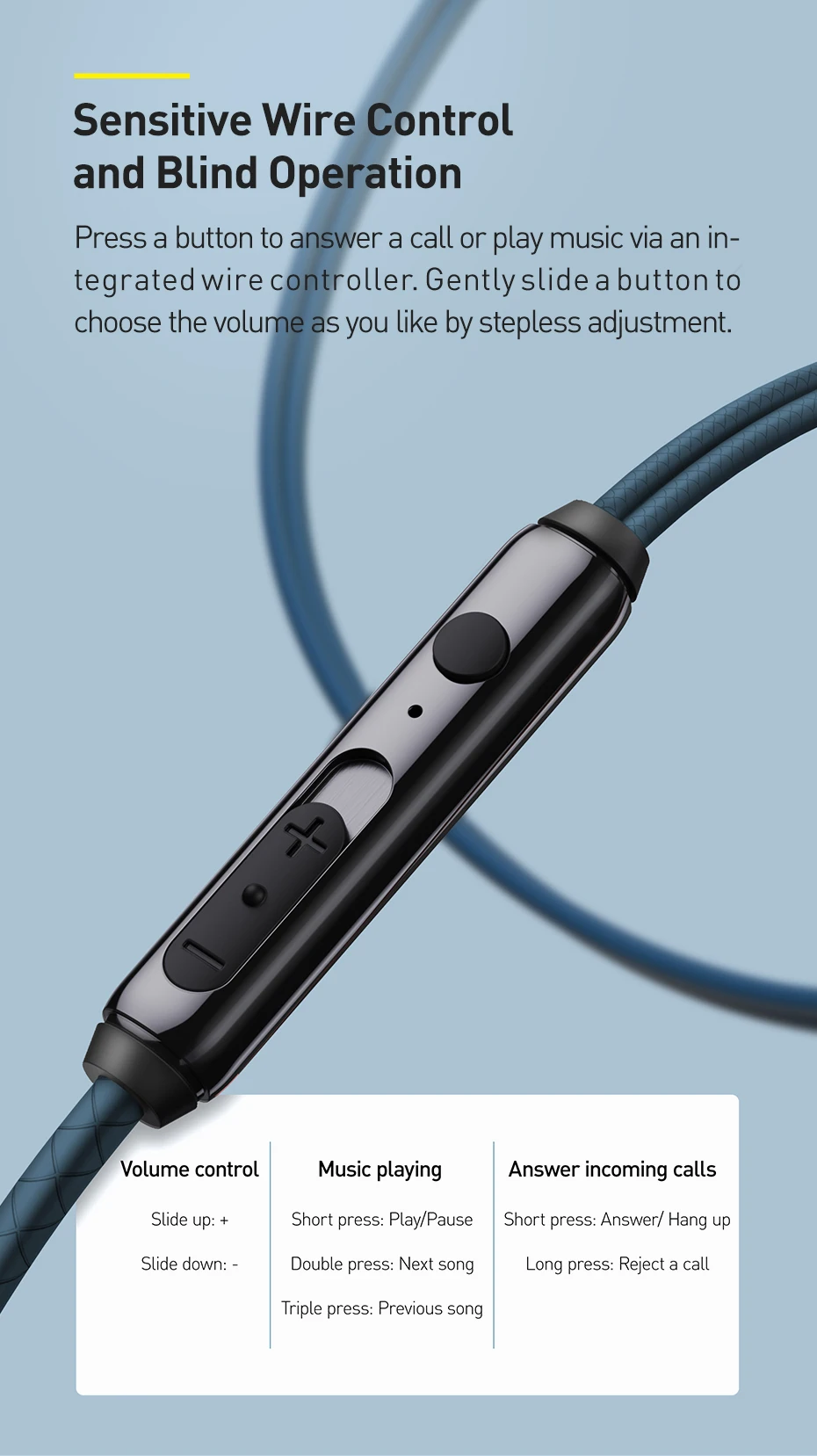 Tai nghe AUX 3.5mm Baseus Encok H19 Wired Earphone (6D&hellip;