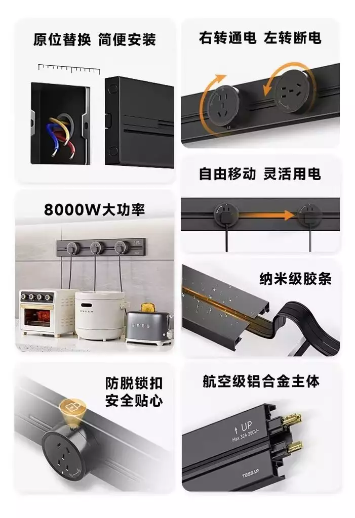 {Order giao 15/7} Ổ điện ray gắn tường 8000W hãng&hellip;