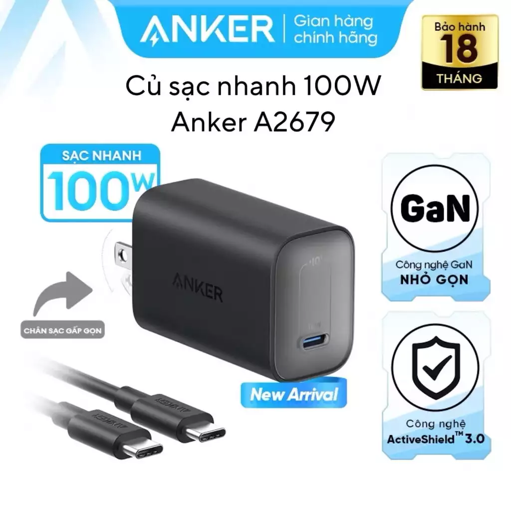 {Order giao 25/6} Củ sạc nhanh Nano 100W ANKER A2679…