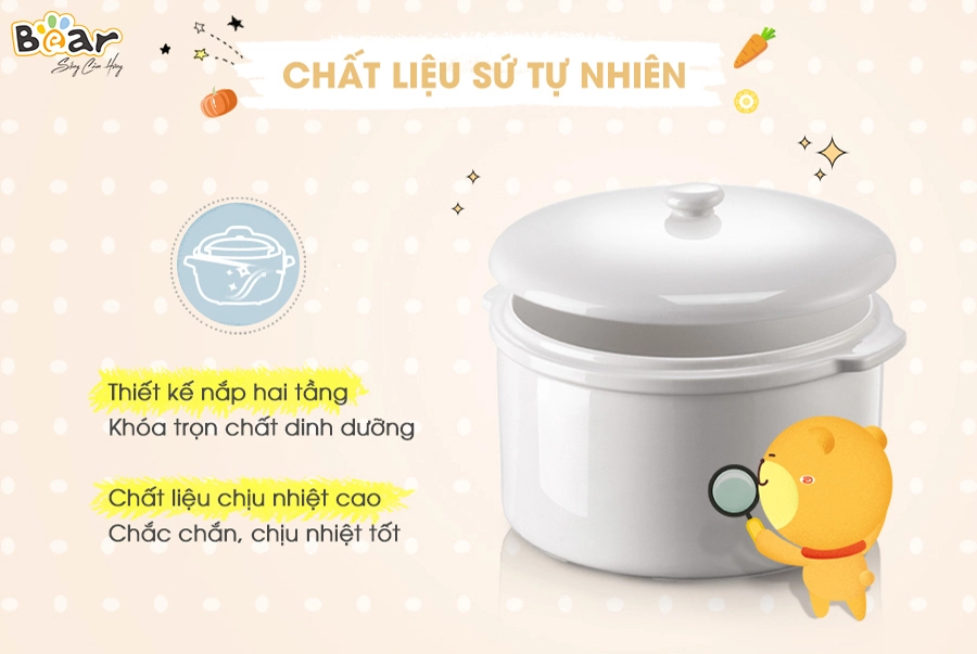 Nồi Nấu Chậm Bear 2.5L SUBE003 – Bản Tiếng Việt