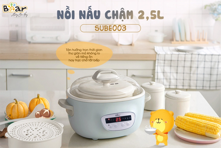 Nồi Nấu Chậm Bear 2.5L SUBE003 – Bản Tiếng Việt