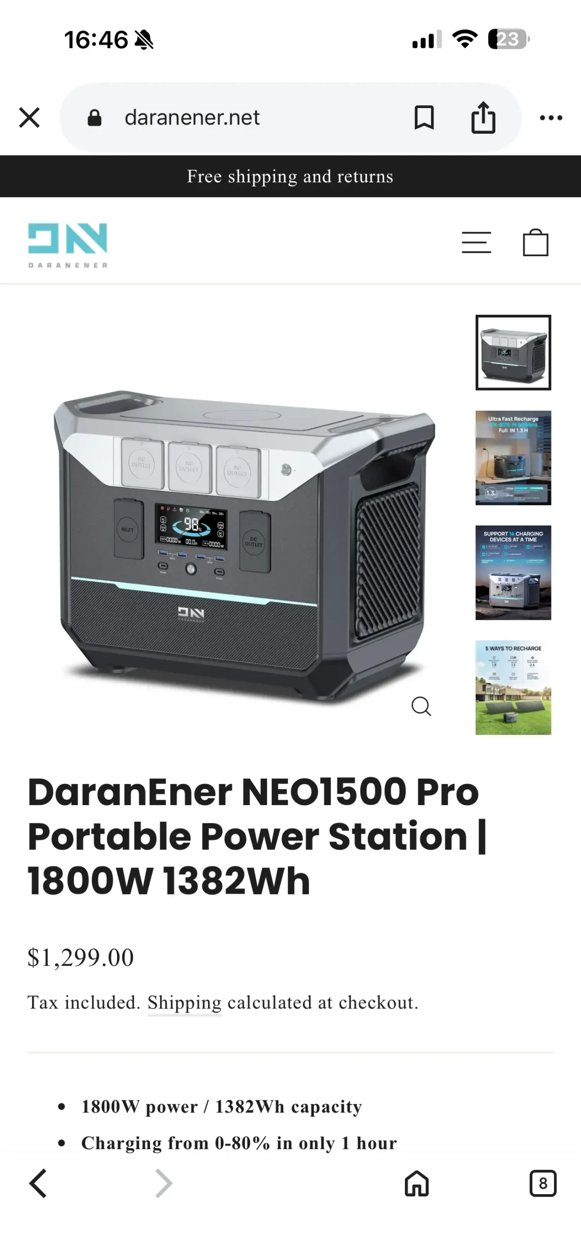 {Order Giao 25/10} Trạm Sạc 1800W Daranener Neo1500 Pro Portable&hellip;