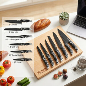 Bộ Dao Bếp 12 Chiếc HUUSK Chính Hãng - Tiêu Chuẩn Amazon Mỹ (Không Kèm Đế & Kéo)