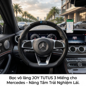 Ốp Bọc Vô Lăng 3 Mảnh JOY TUTUS Chính Hãng (Da Lộn Alcantara & Vân Carbon Thể Thao
