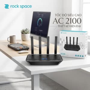 Router WiFi Rock Space AC2100 RSD0614 – WiFi 5 Băng Tần Kép Gigabit, MU-MIMO 4×4