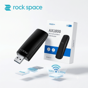 Bộ chuyển đổi WIFI hãng Rock Space AX1800, WIFI 6 cho Laptop, PC 5G & 2.4G – Nâng tầm kết nối internet của bạn