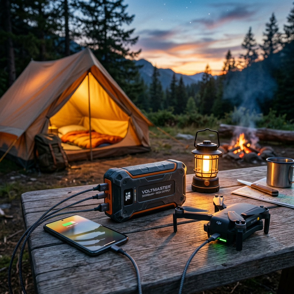 Top Sạc Dự Phòng 30000mAh - 50000mAh Khủng Đi Camping: Review Chi Tiết & Kinh Nghiệm Chọn Mua A-Z 3 2. Tại sao sạc dự phòng 30000mAh - 50000mAh lại quan trọng khi đi cắm trại?