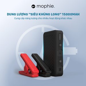 Pin dự phòng 15000mAh hãng Mophie AC55500, kích bình ắc quy oto, xe máy, cổng AC( hộp trắng)