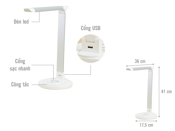 Đèn bàn Chống Cận Kiêm Sạc Không Dây TAOTRONICS TT-DL036 , đèn đọc sách, đèn học 3 Đèn bàn Chống Cận Kiêm Sạc Không Dây TAOTRONICS TT-DL036 , đèn đọc sách, đèn học