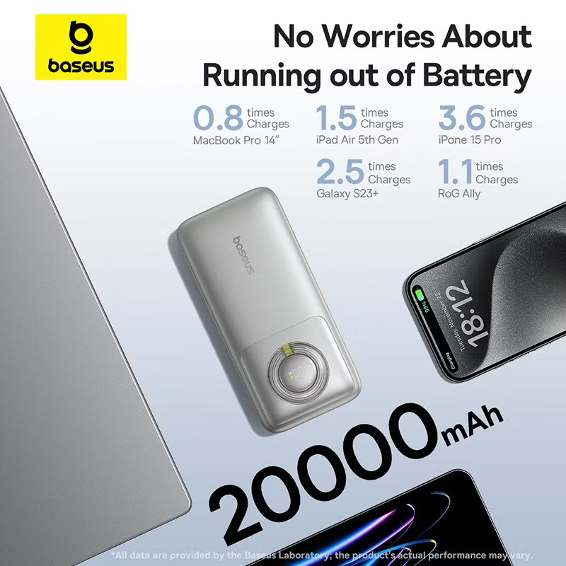 Pin dự phòng Baseus 20000mAh sạc nhanh 65W, liền cáp rút Type-C / Lightning 3 Pin dự phòng Baseus 20000mAh sạc nhanh 65W, liền cáp rút Type-C / Lightning