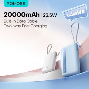 Pin dự phòng Romoss PPR20 20.000mAh sạc nhanh 22.5w ( bị xước vỏ, không hộp ) có CCC - ko BH cáp
