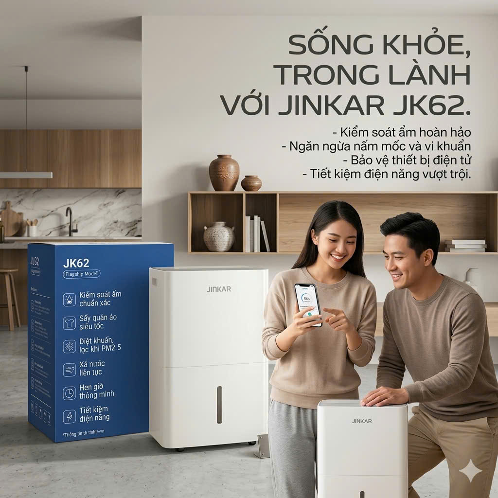 Máy hút ẩm JINKAR JK62 - 62L -có app điều khiển 2 Máy hút ẩm JINKAR JK62 - 62L -có app điều khiển