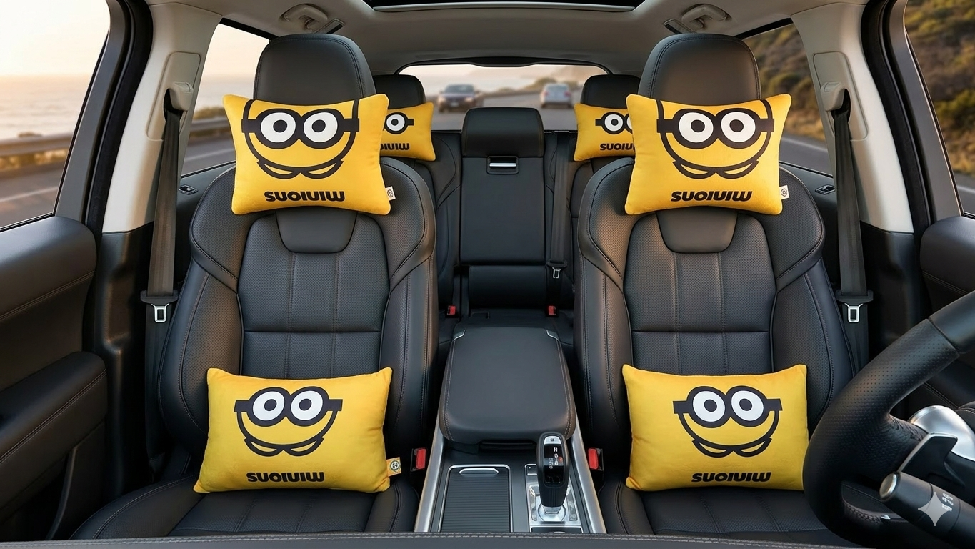Bộ 2 gối tựa đầu + 2 gối tựa lưng ô tô Minions ( chính hãng ) 4 Bộ 2 gối tựa đầu + 2 gối tựa lưng ô tô Minions ( chính hãng )