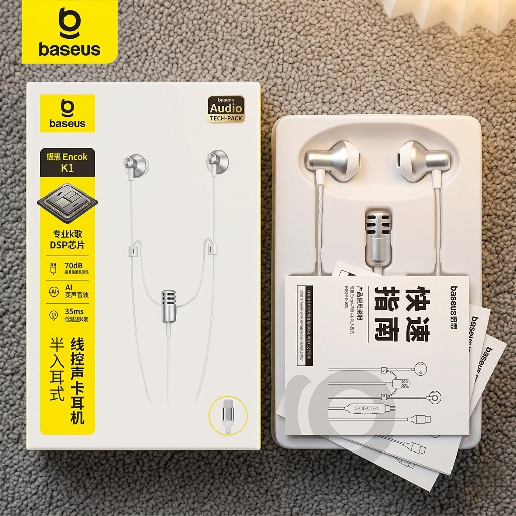 Tai nghe dây chân Type C BASEUS ANCOK - K1, dùng được iPhone 17, có Mic thu âm, hát karaoke online 3 Tai nghe dây chân Type C BASEUS ANCOK - K1, dùng được iPhone 17, có Mic thu âm, hát karaoke online