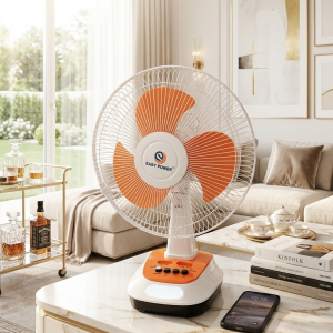 Quạt bàn tích điện hãng EASY POWER EP-3212A , chạy nguồn 220v 12 inch , sạc điện thoại, đèn Led nứt