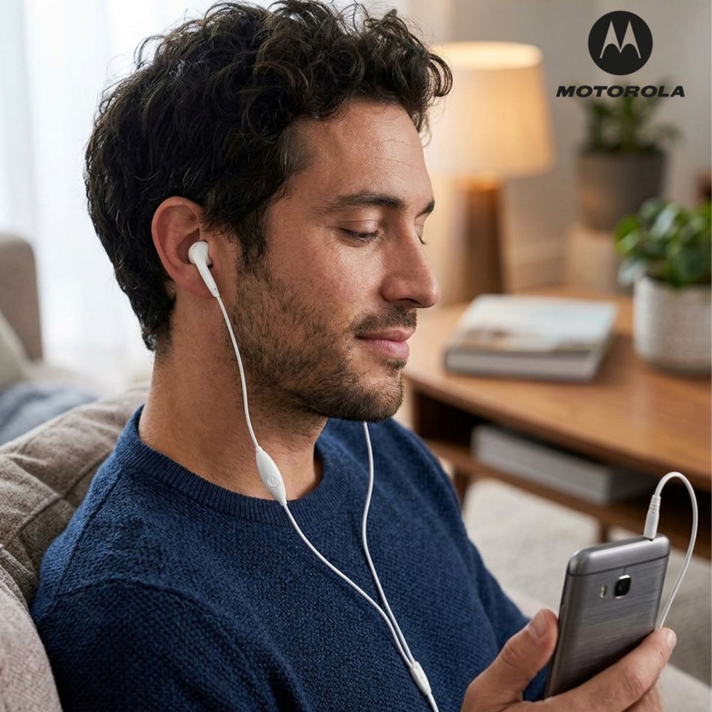 Tai nghe dây chân 3.5mm Motorola - dùng được máy tính , điện thoại , laptop. 2 Tai nghe dây chân 3.5mm Motorola - dùng được máy tính , điện thoại , laptop.