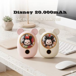 Pin Dự Phòng 20.000mAh sạc nhanh 20W PPS/PD Disney Tsum, liền cáp (màu ngẫu nhiên)