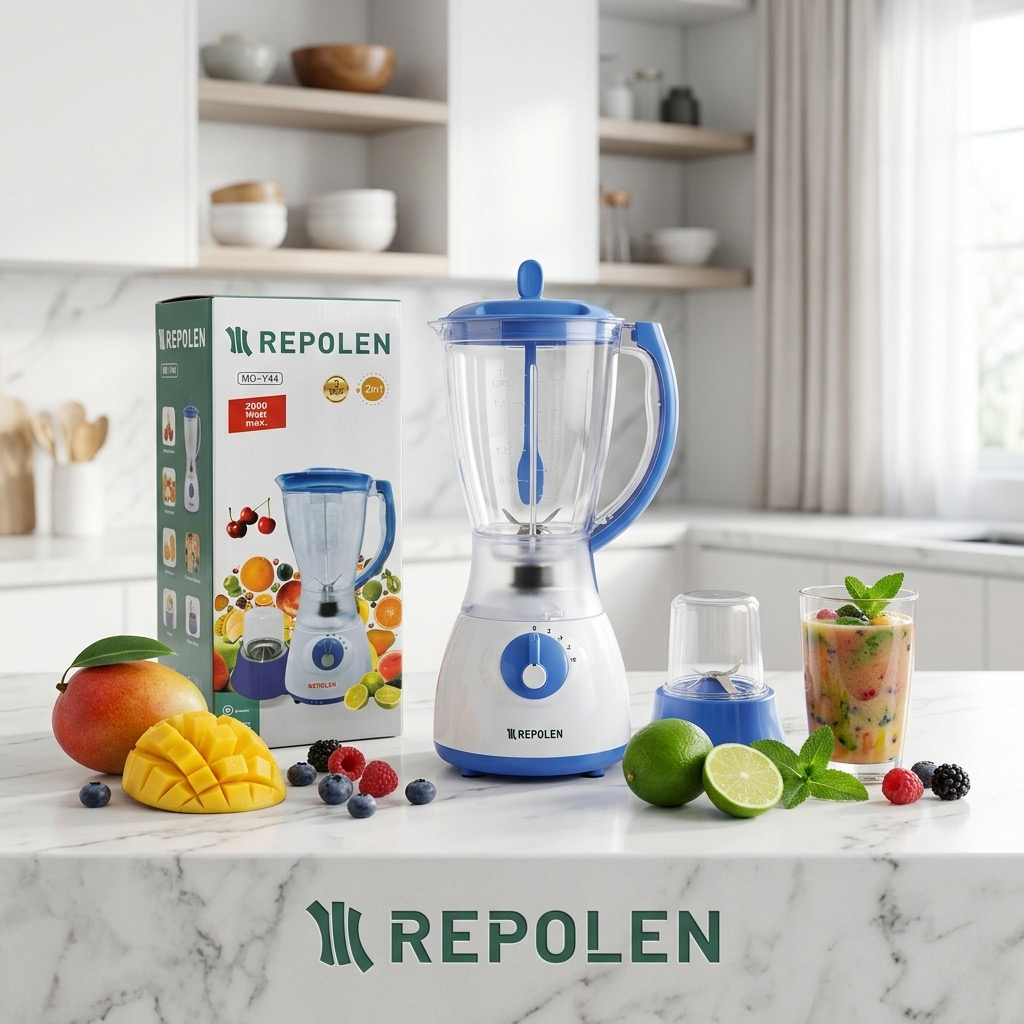 Máy xay sinh tố REPOLEN MD-Y44 công suất max 2000w , dung tích 1.5L , cối nhựa trong 1 Máy xay sinh tố REPOLEN MD-Y44 công suất max 2000w , dung tích 1.5L , cối nhựa trong