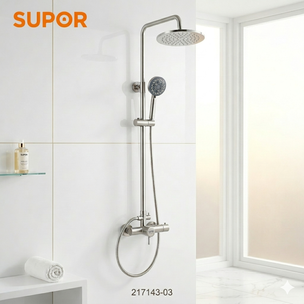 Bộ vòi sen cây tắm nóng lạnh SUPOR 217143-03-LS 1 Bộ vòi sen cây tắm nóng lạnh SUPOR 217143-03-LS