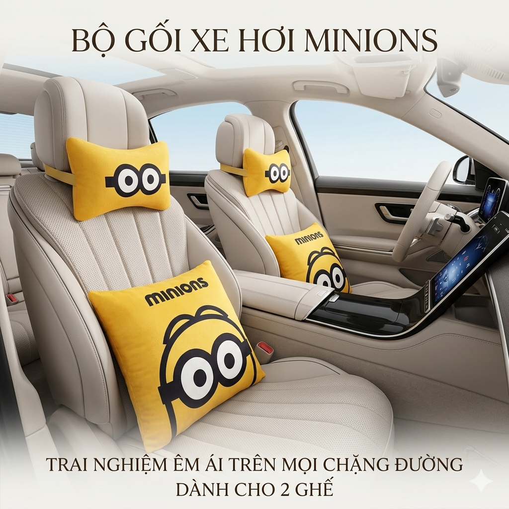 Bộ 2 gối tựa đầu + 2 gối tựa lưng ô tô Minions ( chính hãng ) 2 Bộ 2 gối tựa đầu + 2 gối tựa lưng ô tô Minions ( chính hãng )