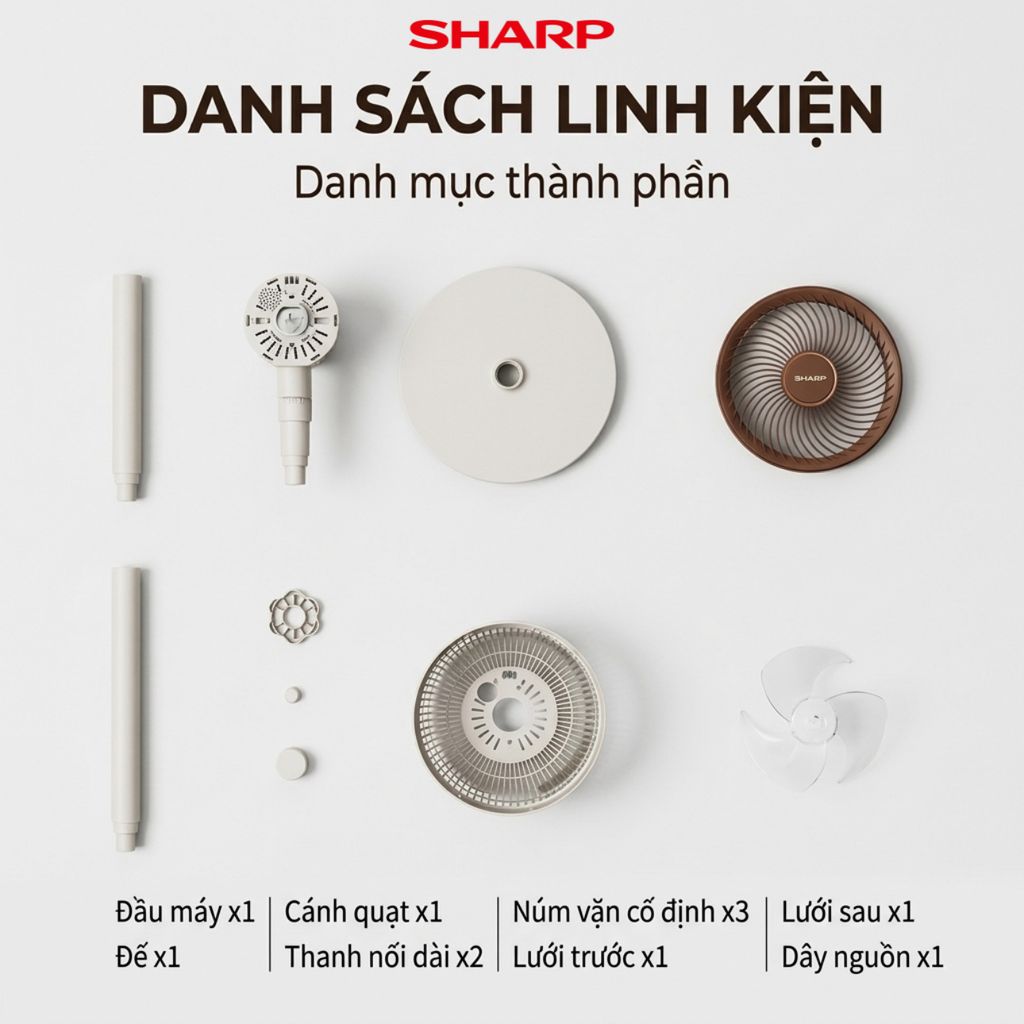 Quạt cây đa năng chính hãng SHARP PJ-CD300A, công suất 40W, tăng giảm chiều cao, có remote 3 Quạt cây đa năng chính hãng SHARP PJ-CD300A, công suất 40W, tăng giảm chiều cao, có remote