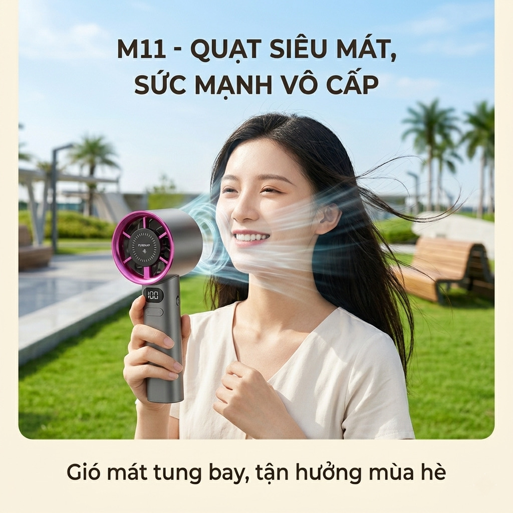 Quạt cầm tay mini FUNSNAP M11 , pin 1800mAh 5 Quạt cầm tay mini FUNSNAP M11 , pin 1800mAh
