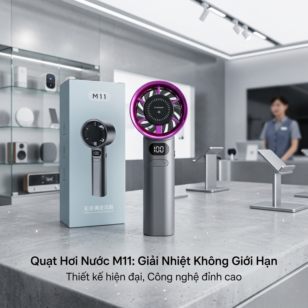 Quạt cầm tay mini FUNSNAP M11 , pin 1800mAh 4 Quạt cầm tay mini FUNSNAP M11 , pin 1800mAh