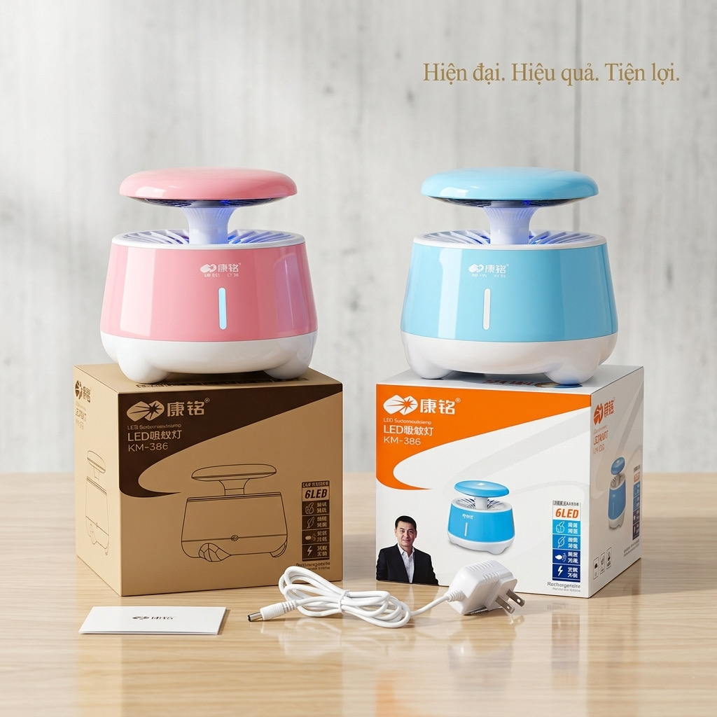 Đèn bắt muỗi KANGMING KM-386, yên tĩnh, không vỉ giật điện 3 Đèn bắt muỗi KANGMING KM-386, yên tĩnh, không vỉ giật điện