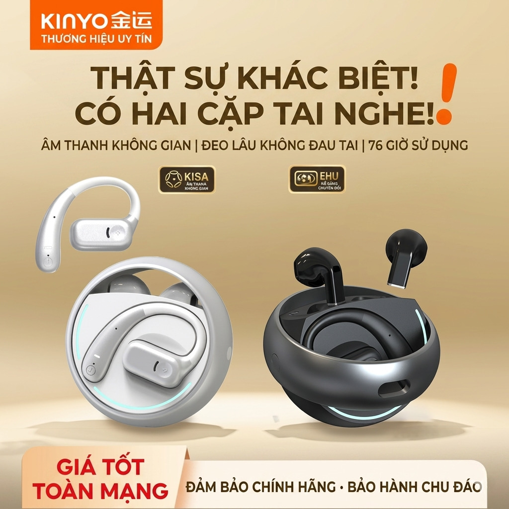 Tai nghe KINYO A20 PLUS, gồm 2 cặp tai nghe, dock xoay, chơi Pickleball, chạy bộ 2 Tai nghe KINYO A20 PLUS, gồm 2 cặp tai nghe, dock xoay, chơi Pickleball, chạy bộ