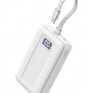Pin dự phòng 10.000mAh sạc nhanh 30W liền cáp Type-C chưa in logo, ko hộp ( nhà máy Anker )