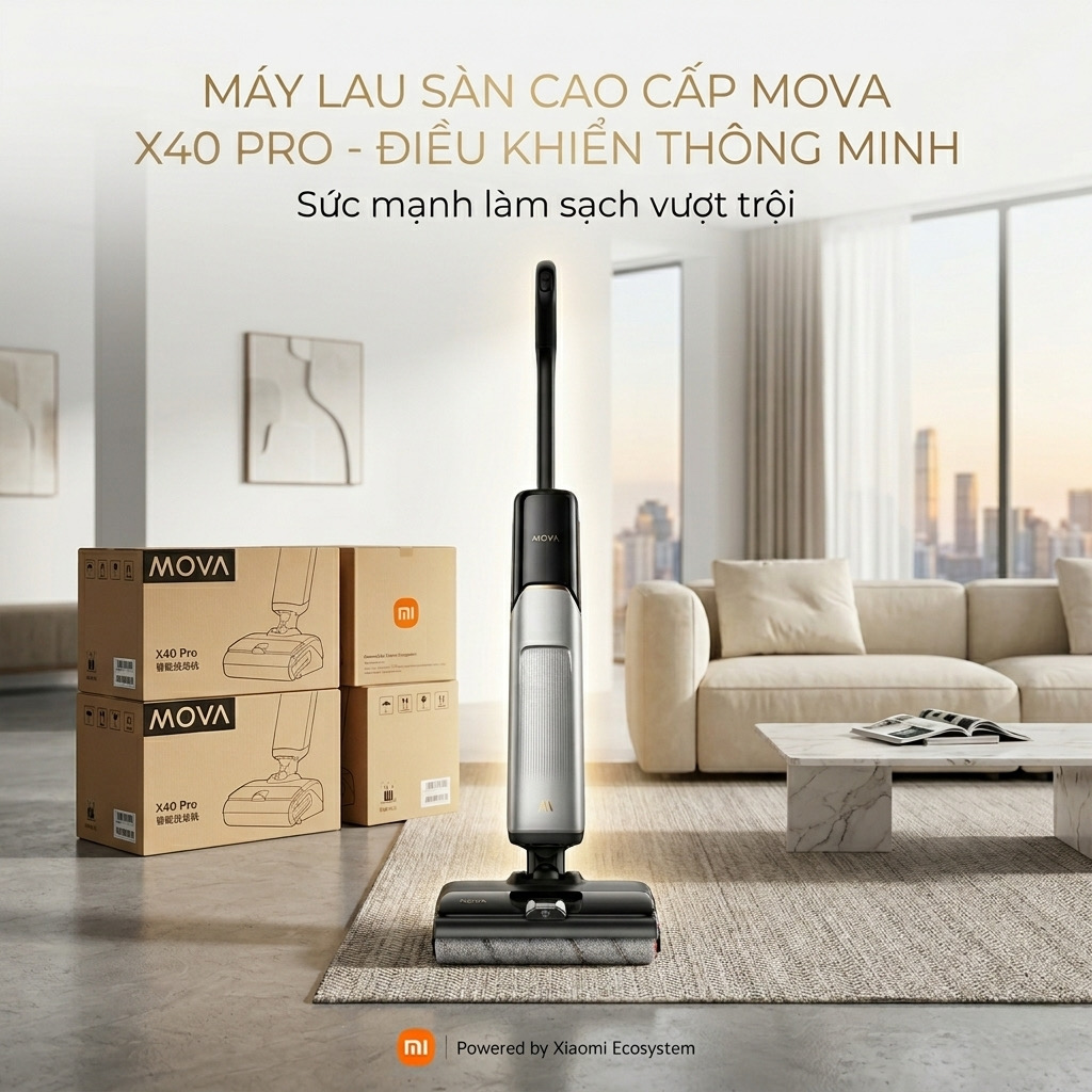 Máy hút bụi lau nhà XIAOMI Dreame Mova X40 Pro lau nước nóng 90°C, giặt & sấy khô giẻ 1 Máy hút bụi lau nhà XIAOMI Dreame Mova X40 Pro lau nước nóng 90°C, giặt & sấy khô giẻ