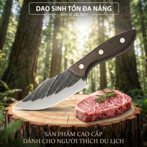 Dao thái, chặt đa năng, siêu sắc, cán gỗ tự nhiên. Phù hợp cắm trại, camping