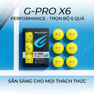 Hộp 6 quả bóng thi đấu Pickleball chính hãng Gold Pick, bóng 40 lỗ, nhựa nguyên sinh