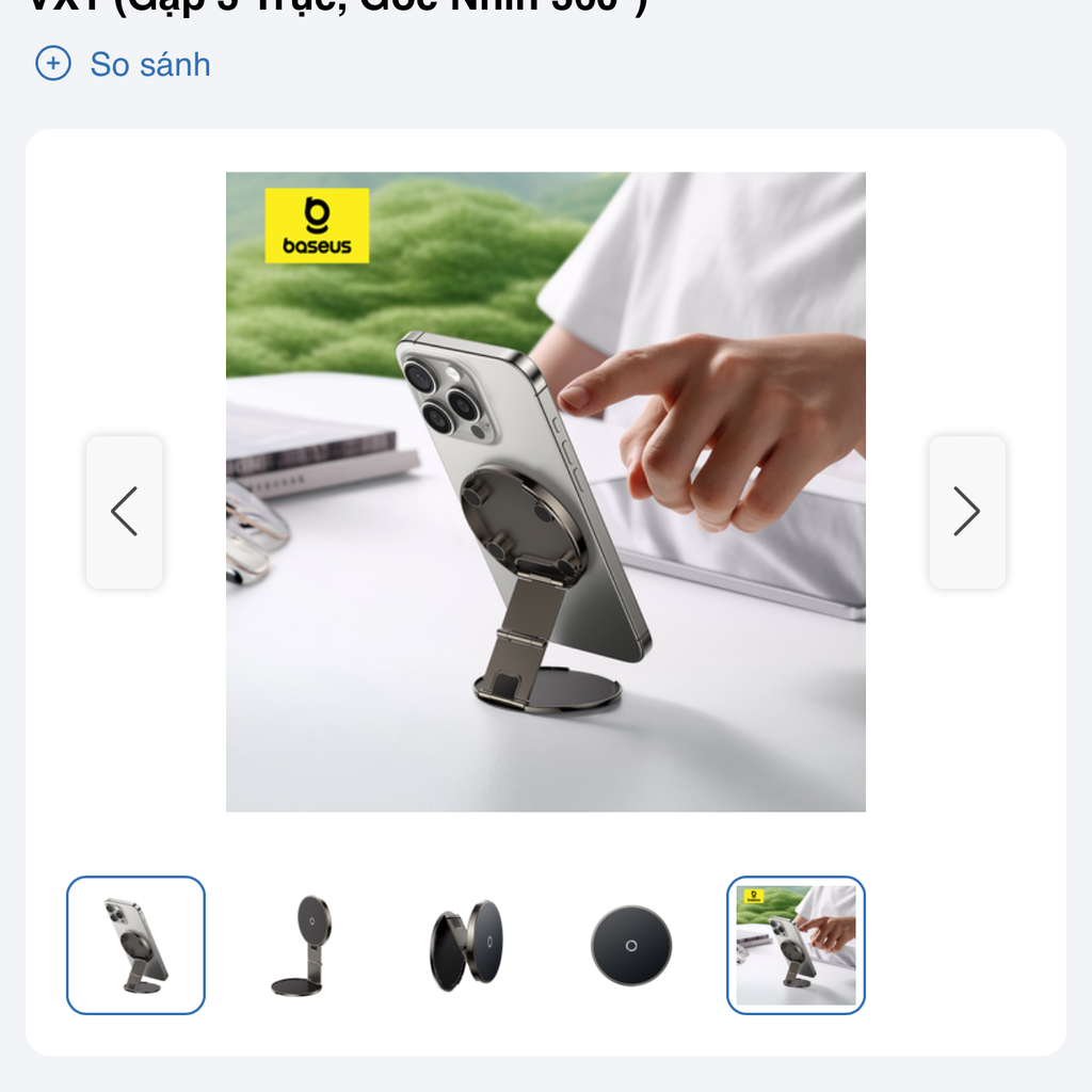 Giá Đỡ Điện Thoại Từ Tính Để Bàn Baseus PrimeTrip VX1 - Gập 3 Trục, Xoay 360° 4 Giá Đỡ Điện Thoại Từ Tính Để Bàn Baseus PrimeTrip VX1 - Gập 3 Trục, Xoay 360°
