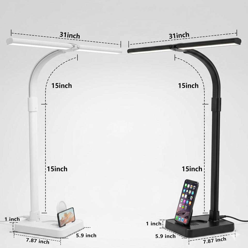 Đèn đọc sách TD01, đèn bàn hai đầu ( Hàng Amazon ) 2 Đèn đọc sách TD01, đèn bàn hai đầu ( Hàng Amazon )
