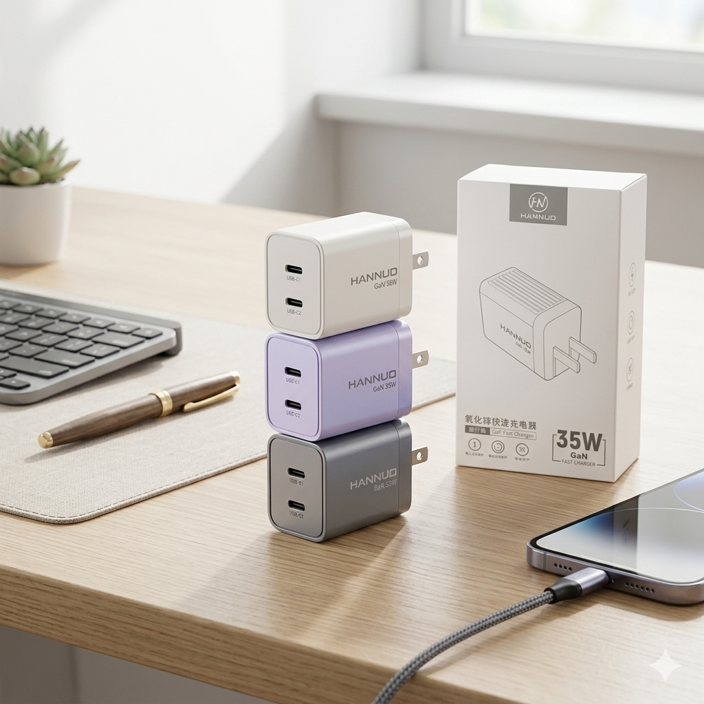 Củ sạc nhanh Hannuci GaN 35W (có PPS, PD ) Sạc nhanh cả iPhone & Samsung. - ko hộp 2 Củ sạc nhanh Hannuci GaN 35W (có PPS, PD ) Sạc nhanh cả iPhone & Samsung. - ko hộp