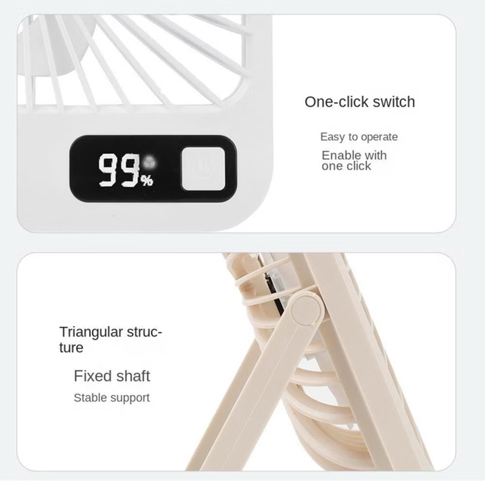 Quạt mini 5 cánh để bàn, có chân dựng, ko tích điện, cắm Pin dự phòng sử dụng. 4 Quạt mini 5 cánh để bàn, có chân dựng, ko tích điện, cắm Pin dự phòng sử dụng.