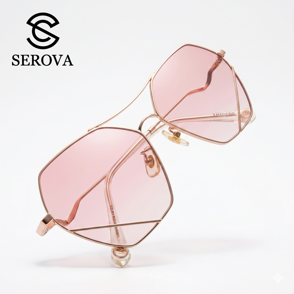 Kính râm cao cấp dành cho Nữ, chính hãng SEROVA SS9045, giọng mạ vàng, 3 Kính râm cao cấp dành cho Nữ, chính hãng SEROVA SS9045, giọng mạ vàng,